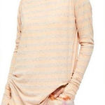 We The Free  peach long sleeve striped top XS oversized #746 Photo 0