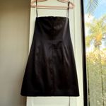 Betsey Johnson VTG Y2K Collection Black Satin Strapless Mini Dress size 8 Photo 3