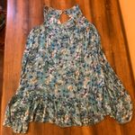 Charlie Paige NWT small/medium Blue and White Dress Ruffled Shark Bite Hem Photo 6