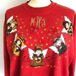 Jerzees Vintage 80’s Red Ugly Christmas Sweat Shirt Size L Photo 1