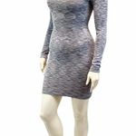 Tart  Women's XS Heathered Gray Fitted Long Sleeve Mini Dress Photo 2