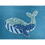 America & Beyond Embellished Jute Tote Crossbody Strap Whale Vacation Beach NWT Blue Photo 4