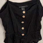 Forever 21  Women Black tie front button up‎ sleeveless cami crop top Small Photo 4