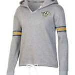 NWT NHL Nashville Predators Women's Small Gray Pullover Drawstring Waist Hoodie Photo 0