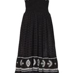 Area Stars Callie Smocked Lace Embroidered Dress, Black & White Size S $220 Photo 1