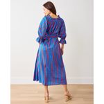 Printfresh Pencil Paper Co. Angelica Dress Small Blue Red Nautical Stripe Midi Photo 1