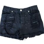 Brandy Melville  Black High Waisted Stud Shorts Photo 0