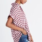 Madewell Burgundy & White Gingham Check Oversized Central Shirt Photo 2