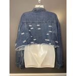 Highway Jeans  Jacket Womens 2X Distressed Cropped Raw Hem Trucker VD703E1MCK Photo 5