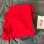 Zyia  Red Royalty Stripe Light N Tight High Rise Legging Size 12 New With Tag Photo 0