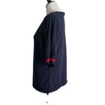 Ralph Lauren Ralph Lauren Navy Blue Top Womens Size XL Red Stripe Short Sleeve Ribbed Photo 3