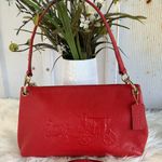 Coach  Red Embossed Leather Handbag Photo 1