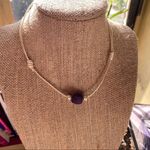 Handmade Purple Agate pearl white leather Choker Photo 4
