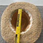 Straw Cowboy Hat with Leather Bow and Mother of Pearl Beads Buttons One Size Tan Photo 4