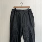 ZARA Vegan Leather High Rise Balloon Leg Joggers Jogging Pants in Black Size XL Photo 6