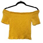 AMBIANCE Boutique Off Shoulder Ruched Stretch Crop Top Photo 0