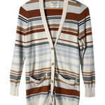 Abercrombie & Fitch Striped Cardigan Grandpacore Sweater Brown Cream Blue, M Photo 0