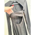 LIONESS  Cut Out Long Sleeve Thigh High Slit Maxi Dress Black Women's Size XS Photo 4