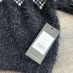 Frye New Semi-Cropped Textured Fuzzy Nordic Sweater Sz L Women’s Navy Super Soft Photo 8