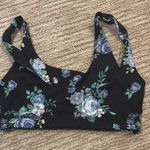 We Wore What  Floral Sports Bra - Black and Blue Photo 1