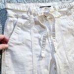 Hudson Jeans Hudson Wide Leg Front Seam White Ankle Crop Jeans with Attached Tie – Size 8💛 Photo 5