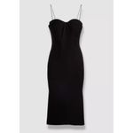 Brandon Maxwell cocktail party Black Silk Halter Bustier Sheath Dress 6 / small Photo 1