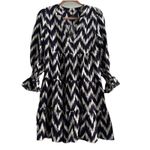 Pomander Place Navy Ikat Kenzo Dress XS/S Chevron Blue & White Tiered Tuckernuck Photo 1