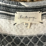 Lou & grey  Gray Striped Blouson Tank Dress XS Drawstring Waist Pockets Coastal Photo 8