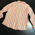 Jones New York Jones & Co orange Striped Linen Shirt women’s size large Photo 4