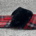 Victoria's Secret  Women Slipper House Shoe Large Multicolor Plaid Faux Fur Trim Photo 2