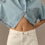 AGOLDE  Shorts Womens Size 25 Parker White Denim Cutoff Frayed Hem Distressed Photo 0