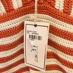 No Comment NY LA V Neck Crochet Striped Crop Tank Top Orange White Juniors XL Photo 2