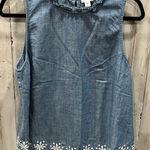 J.Crew Blue Chambray High-neck Swing Top Embroidered For Women Size Medium Photo 0