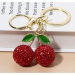 Red Cherry Rhinestone Keychain Sparkle Pendant Bag Charm Cute Accessory Red Photo 1