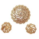 SARAH COVENTRY SET OF EARRINGS AND BROOCH PIN Spiral Design Photo 0