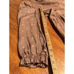 MINE Brown Floral Babydoll Dress Small Ruffled S Women’s Beige Photo 6