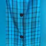 Maggie Barnes Teal Blue Black Plaid Check 3/4 Sleeve Button Up Blouse 2X 22/24W Photo 3