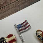 American Flag, Heart, Angel, Ribbon Lot Of 4 Brooch Pin For American Patriot Gold Photo 2