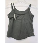 Pilcro NWT  Layered Raw Edges Tank Spaghetti Strap Olive Green Size Small Boho Photo 3
