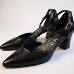 AGL Attilio Giusti Leombruni Black patent Ankle Strap Pointed Toe Pumps 6.5 Photo 1