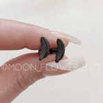 Black Stainless Steel Feather Flat Back Earrings Photo 1