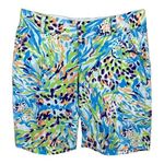 Lilly Pulitzer  Blue & Green Tropical Print The Chipper Bermuda Shorts Size 4 Photo 0
