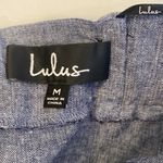 Lulus Lulu’s Sleeveless Chambray Crop Tank Top Shoulder Ties NWT Sz M Cotton Linen Photo 4