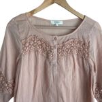 Umgee  Women Tunic Top S Peach Flower Crochet‎ Inlet Gauzy Boho Cottage Prairie Photo 8