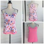 Candie's  Reversible Floral and Pink Racerback Thin Strap Tank Top Photo 1