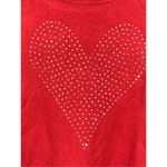 80 Park Women's Rhinestone Heart Short Sleeve Blouse Red Size XL Photo 1