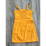 Forever 21 NWOT Forever‎ 21/Vibe Golden Yellow Cotton Button Front Stretch Mini Dress - L Photo 4