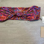 Stone Fox Swim  Purple Print Bijou Bikini Bandeau Top BNWT Size XL Photo 0