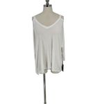 Michael Lauren Top Women’s S White Moore Short Sleeve V-Neck Draped W-Cutouts Photo 3