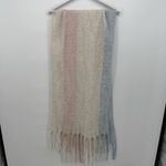 Unbranded Multicolor Pink Blue Striped Acrylic Scarf Fringe Fuzzy Long Photo 5